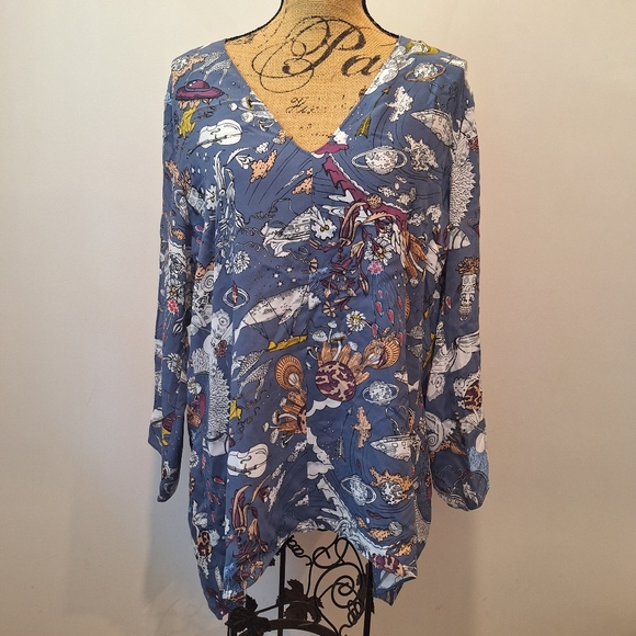 Dorothee Schumacher Fantastic Long Sleeve Psychedelic Print Journey Blouse - Picture 16 of 16